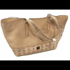 NEW MCM PARK AVENUE / WILDER VISETOS LEATHER SHOPPER LATTE BEIGE